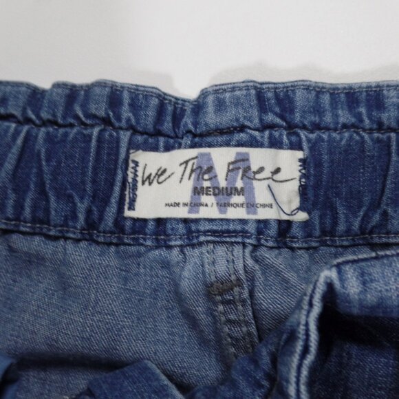 WE THE FREE By Free People Good Luck Barrel Jeans Women's Size 35 Elastic Waist - Picture 4 of 5